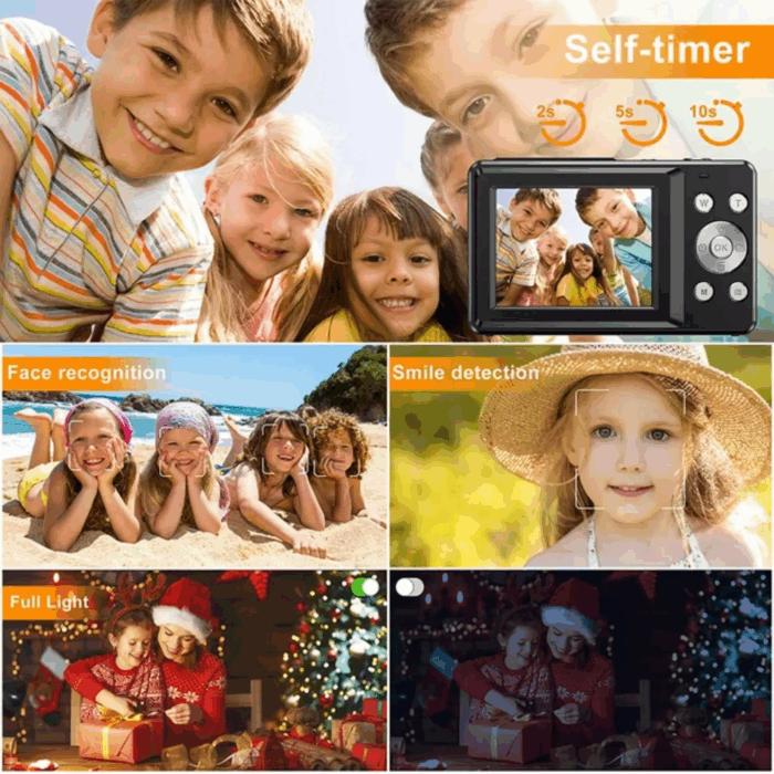 01DC403 44.0 MP 1080P Digital Camera 16X Digital Zoom Compact Point and Shoot Camera, Black - Image 4