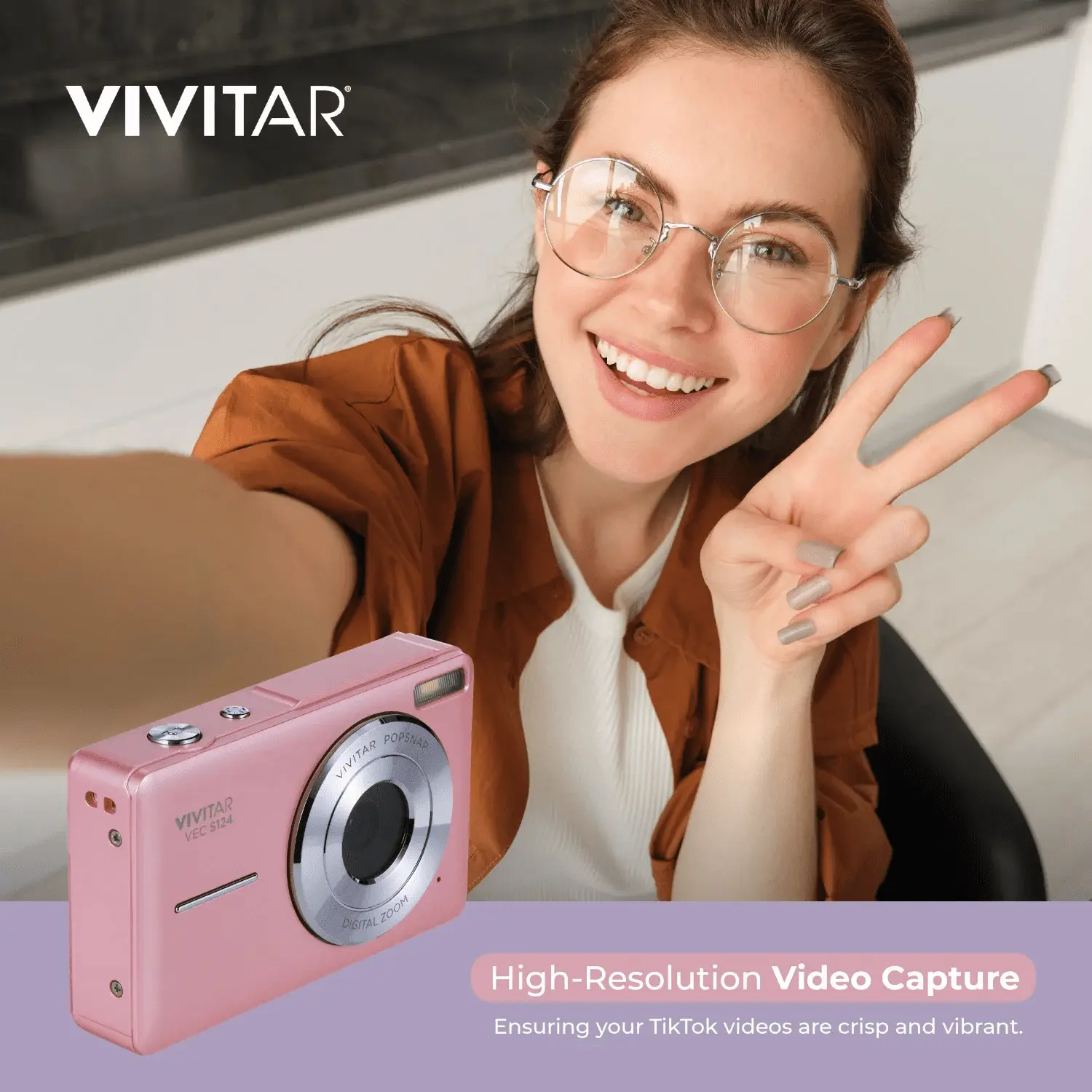 Popsnap Digital Camera, Pink, 16X Zoom, 1080P, Micro SD, Single Pack - Image 4