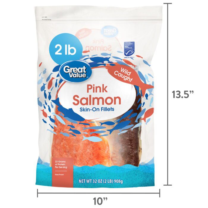 Wild Caught Pink Salmon Skin-On Fillets, 2 Lb Bag (Frozen Fish) - Image 9