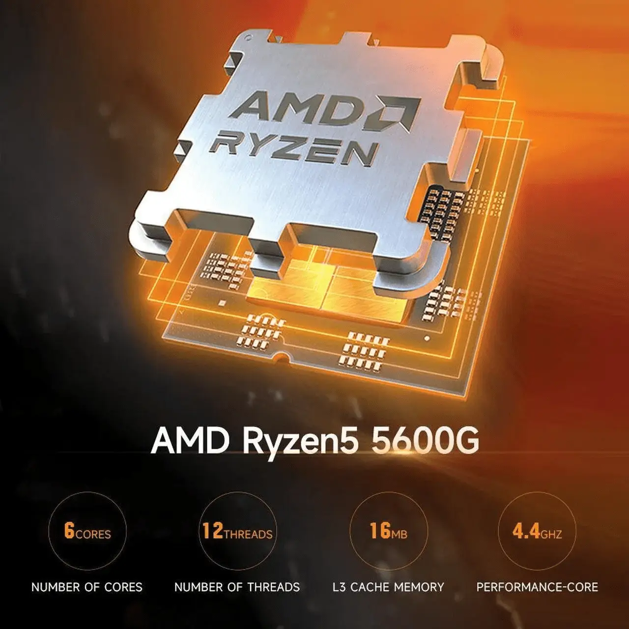 Gaming Desktop PC, Amd Ryzen 5 5600G, AMD Radeon Graphics, 16GB Ram, 1TB SSD, Windows 11 Home - Image 3