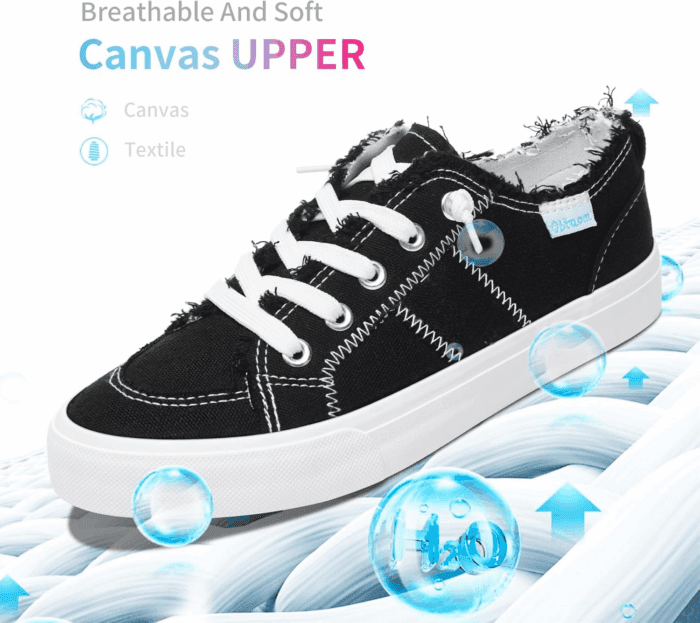 Women'S Play Fashion Sneaker White Color Washed and Leopard Canvas Slip on Shoes - Image 3