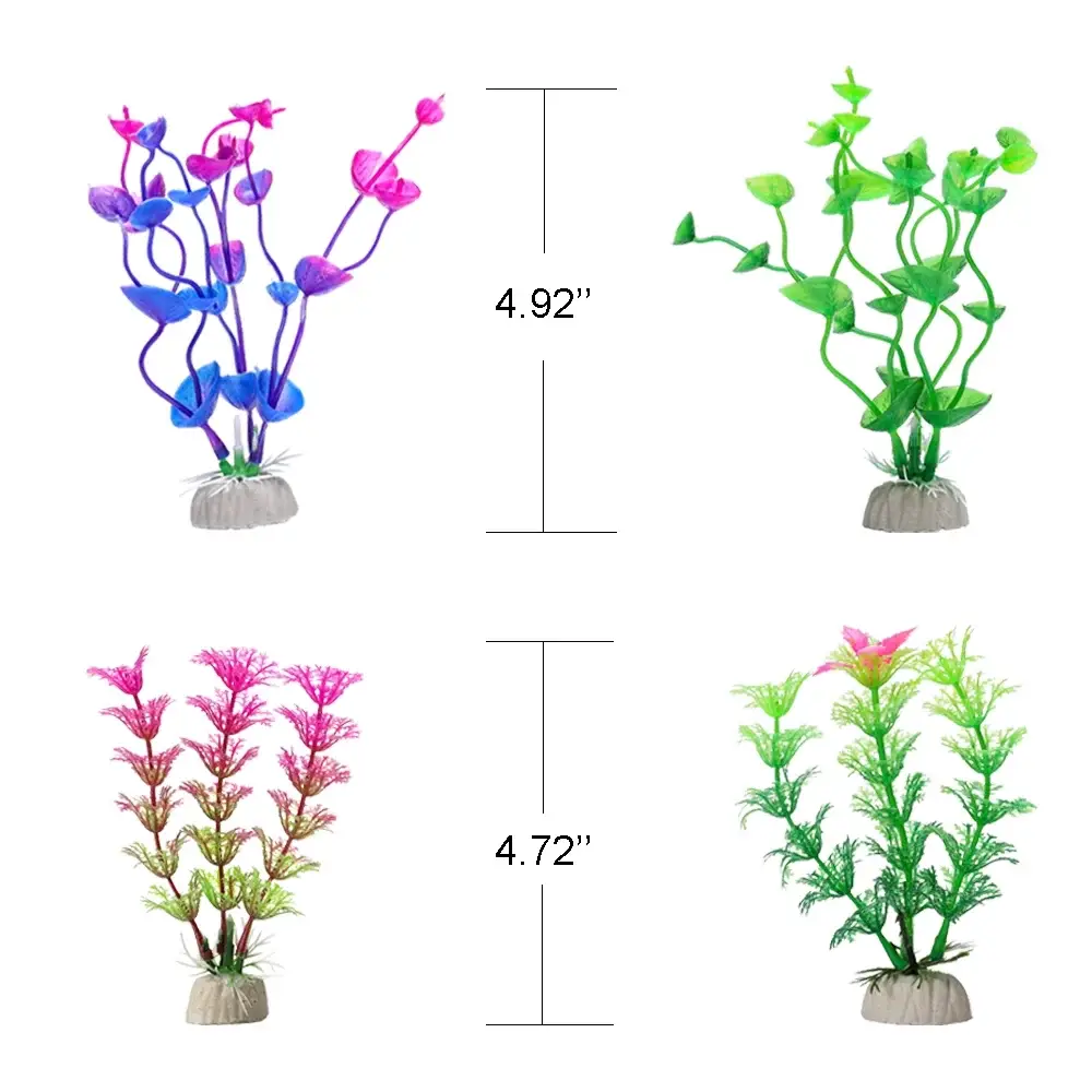 Fish Tank Accessories Aquarium Decorations - 13 Packs Plastic Plants Material Hideout Ornaments Small Size - Image 7