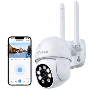 Outdoor Security Camera with Light Alarm,Color Night Vision,2.4G Wifi,Motion Detection,Ip66 Weatherproof ,Cloud/Sd Card Storage,Two-Way Audio