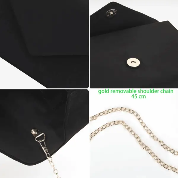 Clutch Purse for Women Evening Bags Handbags for Wedding Party Cocktail Prom Faux Suede Crossbody Shoulder Bag - Image 6