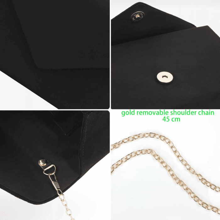 Clutch Purse for Women Evening Bags Handbags for Wedding Party Cocktail Prom Faux Suede Crossbody Shoulder Bag - Image 6