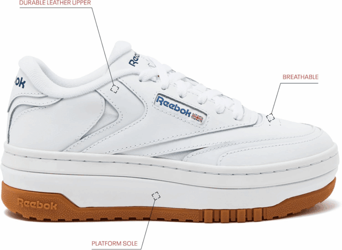 Womens Club C Extra Platform Sneakers - Image 2