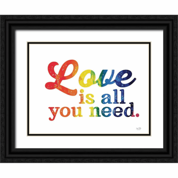 Lux + Me Designs 24X19 Gold Ornate Wood Framed with Double Matting Museum Art Print Titled - Love Is All You Need - Image 9