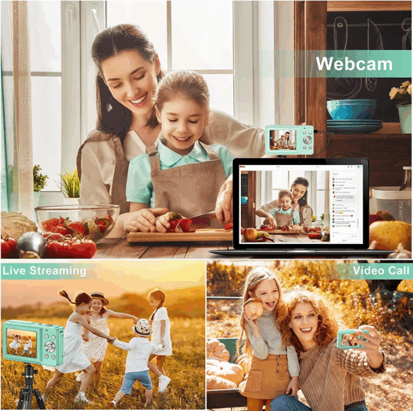 1080P Digital Camera 16X Digital Zoom Compact Point and Shoot Camera Portable Small Camera Starter Camera for Teens Students Boys Girls Seniors(Green) - Image 6