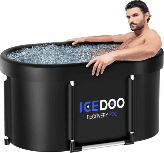 Upgrade XL 129 Gal Large Oval Ice Bath Tub for Athletes,Multiple Layered Portable Outdoor Cold Plunge Tub for Recovery,Cold Plunge for Family-Foldable Ice Baths for Home,Gyms,Indoor Use