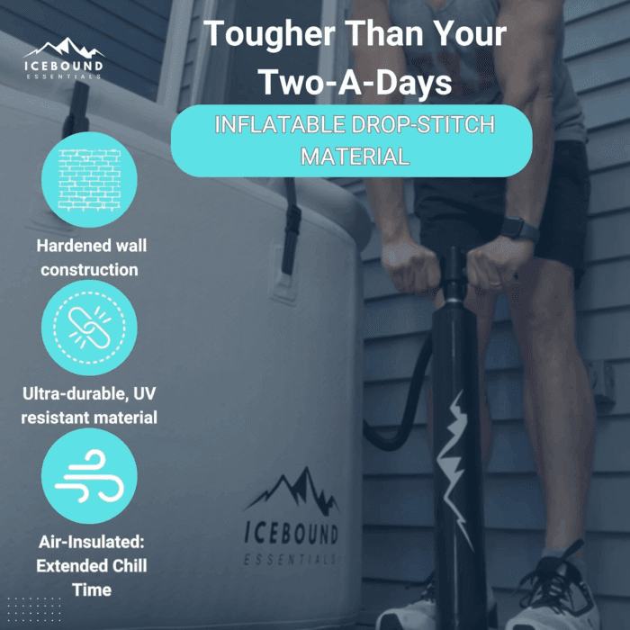 Inflatable Cold Plunge Tub - White - 135 Gallon Ice Bath - Chiller Compatible - Image 3
