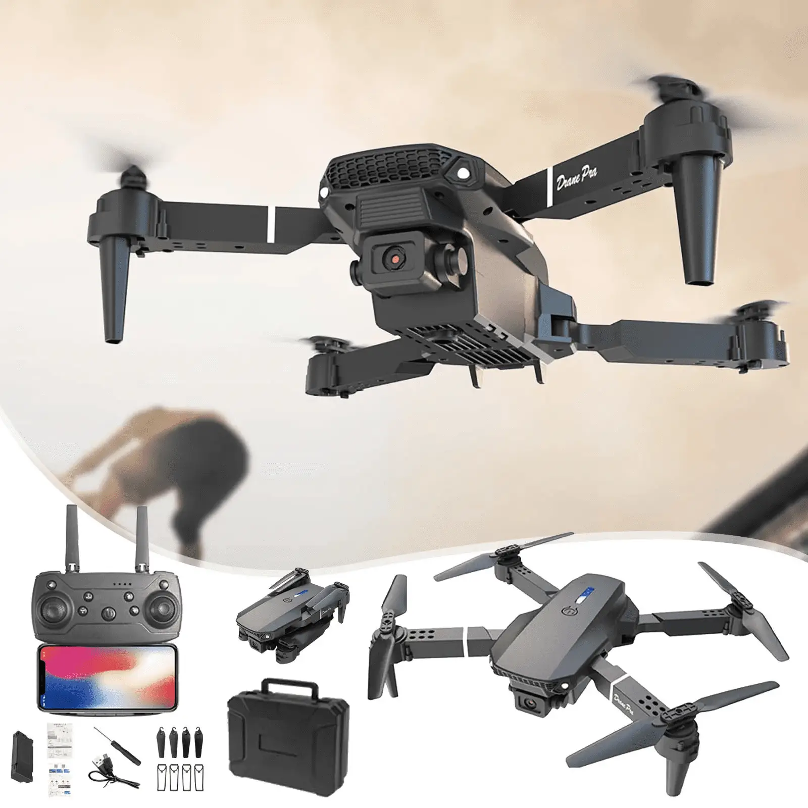 Drone with Camera 1080P HD FPV Foldable Drone for Beginners and Kids, Quadcopter with Gesture Control with Carrying Case, One Key Take Off/Land, Optical Flow Positioning, 360° Flip, Waypoint Fly - Image 4