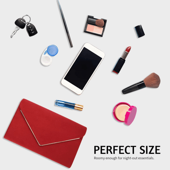 Clutch Purse for Women Evening Bags Handbags for Wedding Party Cocktail Prom Faux Suede Crossbody Shoulder Bag - Image 5