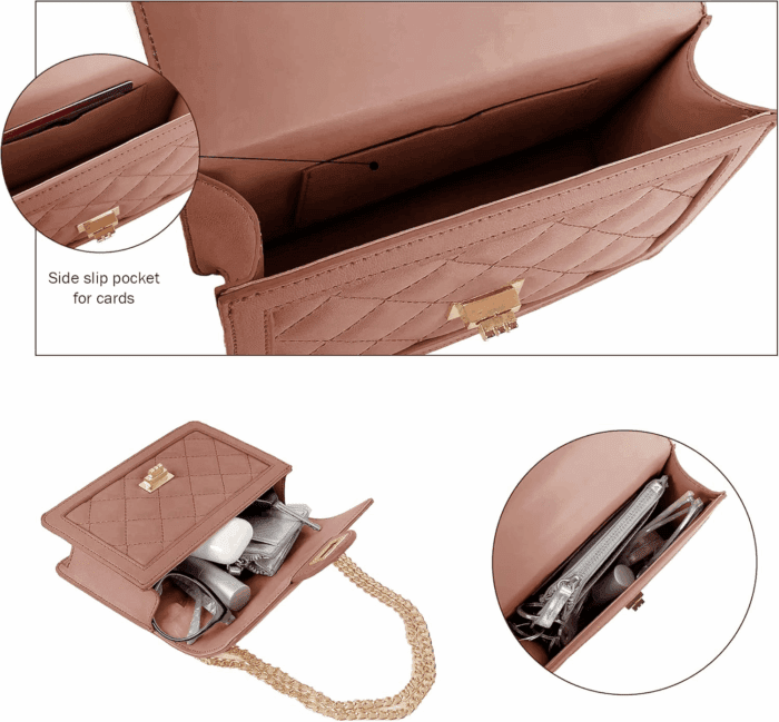 Small Quilted Crossbody Bag, Trendy Designer Mini Shoulder Bag, Phone Wallet Purse for Women - Image 3