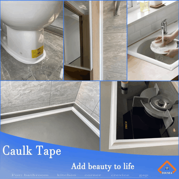White Caulk Tape Waterproof Self Adhesive,White Bathroom Caulk Toilet Caulk Strip Bathtub Sealing Strip Tape for Bathroom Caulking Tape Shower Caulk - Image 3