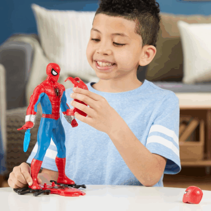 Spider-Man Thwip Blast Spider-Man Action Figure with Accessories, 11-Inch-Scale Super Hero Toys for Kids Ages 4 and Up - Image 9