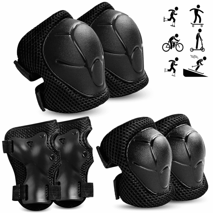 Kids Protective Gear Set - Knee Pads, Elbow Pads, and Wrist Guards for Skating, Cycling, Rollerblading, Scooter - Toddler to Teen Size (3-10 Years)