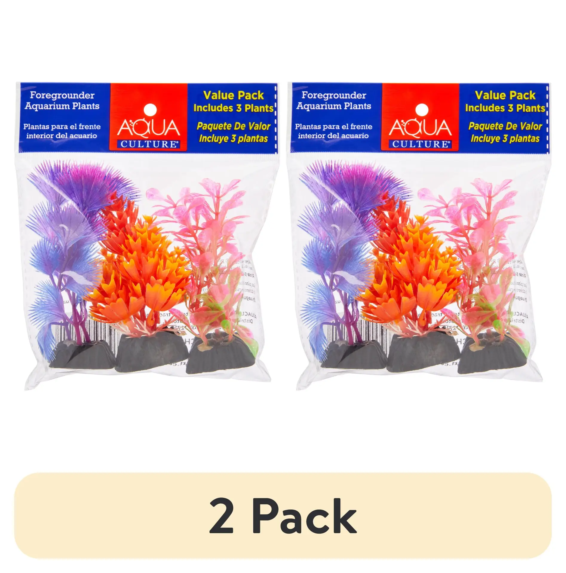 Foregrounder Plastic Aquarium Plants - Multicolored - 3 Count per Pack - Image 8