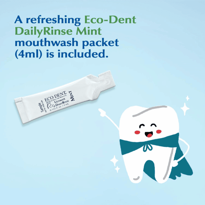 Dailycare Baking Soda Toothpowder, Original Mint - SLS & Fluoride-Free Toothpaste Powder with Minerals & Essential Oils, Toothpaste Alternative + Dailyrinse Single-Use Pack - Image 3