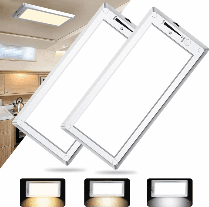 RV LED Interior Lights,3 Color RV LED Super Bright Fixture,12V RV Ceiling Dome Light with On/Off Dimmable Switch Energy Saving for Rv/Camper/Car/Trailer/Boat (Warm+Natural+Cold Light) - Image 9