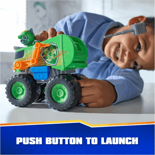 : Rescue Wheels Rocky’S Recycle Truck, Toy Truck with Projectile Launcher and Collectible Action Figure, Kids Toys for Boys & Girls Ages 3+ - Image 4