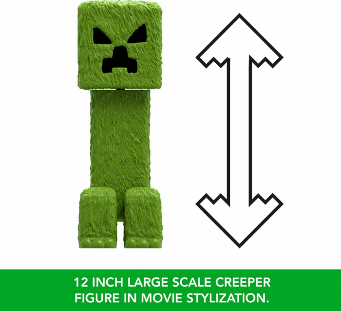 Minecraft Large-Scale Action Figure, 12-Inch Posable Creeper Toy Collectible Inspired by a Minecraft Movie - Image 3