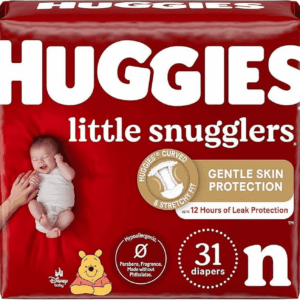 Newborn Diapers, Little Snugglers Baby Diapers, Size Newborn (Up to 10 Lbs), 31 Count