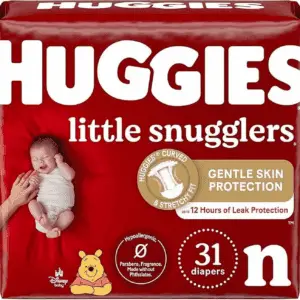 Newborn Diapers, Little Snugglers Baby Diapers, Size Newborn (Up to 10 Lbs), 31 Count