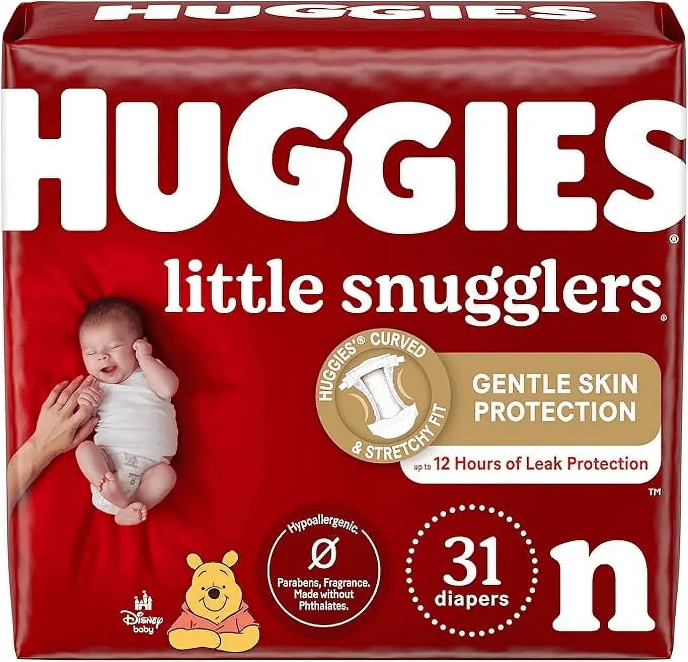 Newborn Diapers, Little Snugglers Baby Diapers, Size Newborn (Up to 10 Lbs), 31 Count