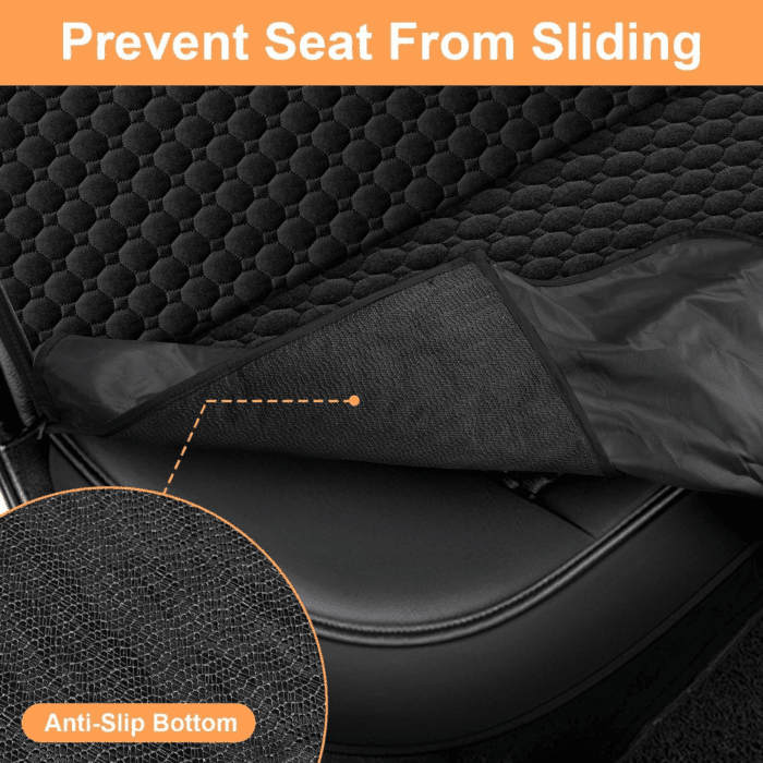 Dog Car Seat Cover for Back Seat, Waterproof Car Seat Protector for Dogs with Side Flaps, Scratchproof Dog Hammock with Nonslip Bottom for Suvs, Standard(54" Wx55 L) All Black - Image 8