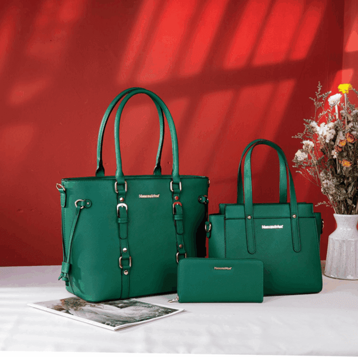 3PCS Purses for Women Tote Bag and Wallet Set Shoulder Satchel Handbags - Image 2