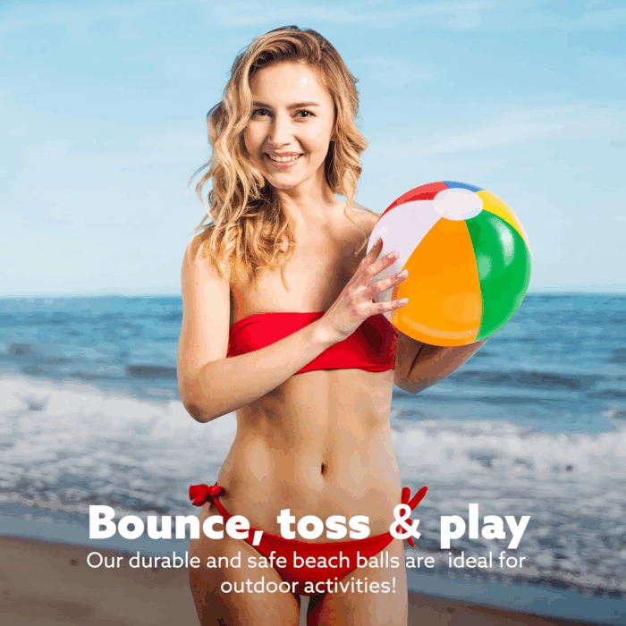 Rainbow Beach Balls(12 Pack), 12'' Inflatable Swimming Pool Toys for Summer Water Games Kids Birthday Party Supplies Combo Set Include Inflatable Beach Balls - Image 8