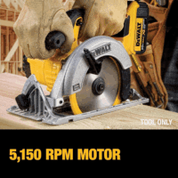 20V MAX Circular Saw, 6-1/2-Inch Blade, 460 MWO Engine, 0-50 Degree Bevel Capability, Bare Tool Only (DCS391B) - Image 7