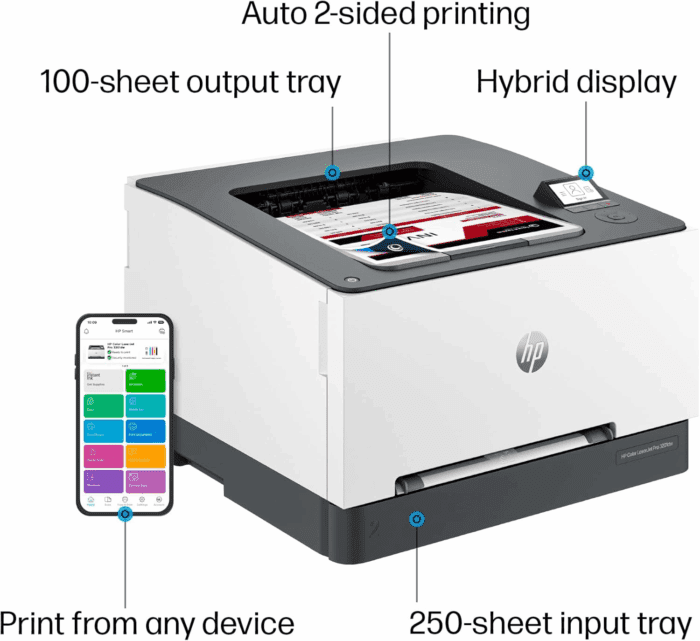 Color Laserjet Pro 3201Dw Wireless Color Laser Printer, Office Printer, Duplex, Best-For-Office (499Q9F) - Image 4