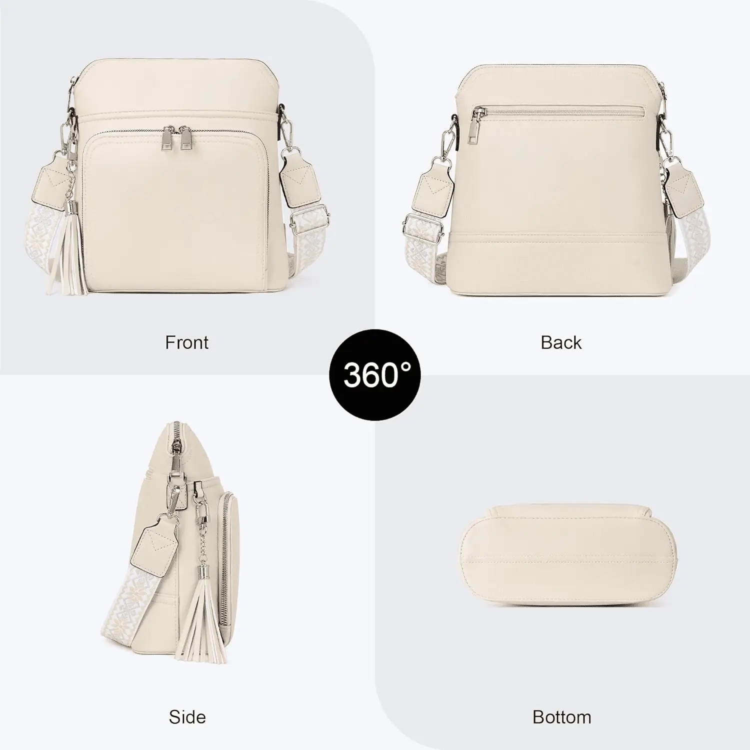 Crossbody Purse for Women,Lightweight Medium Crossbody Bag Soft Leather Women'S Shoulder Handbags with Tassel - Image 4