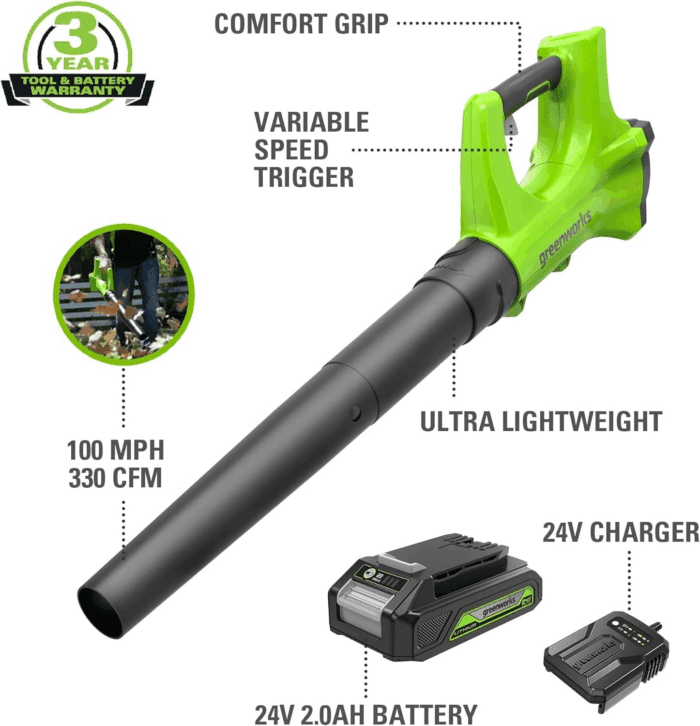 48V (2X24V) 20" Cordless Battery Lawn Mower, 12" String Trimmer & Edger, and 330 CFM Blower Combo Kit W/ (2) 4.0Ah Batteries, (1) 2.0Ah Battery & Chargers - Image 4