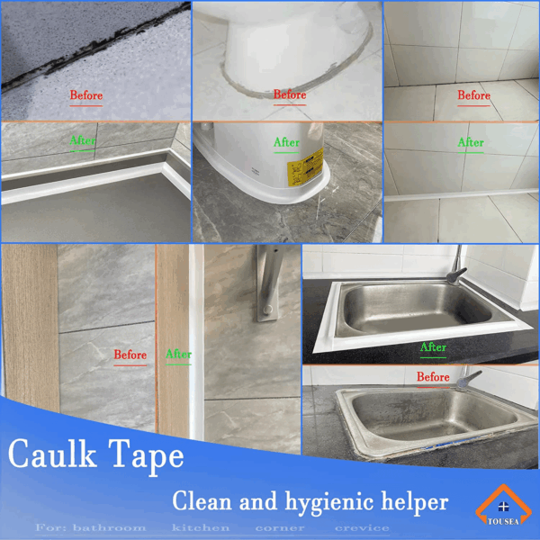 White Caulk Tape Waterproof Self Adhesive,White Bathroom Caulk Toilet Caulk Strip Bathtub Sealing Strip Tape for Bathroom Caulking Tape Shower Caulk - Image 4