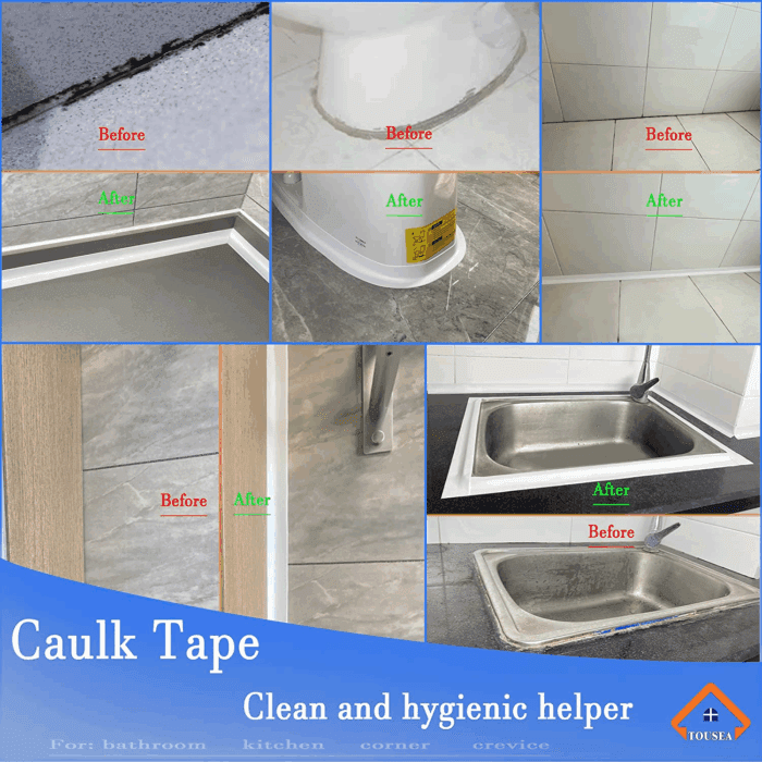 White Caulk Tape Waterproof Self Adhesive,White Bathroom Caulk Toilet Caulk Strip Bathtub Sealing Strip Tape for Bathroom Caulking Tape Shower Caulk - Image 4