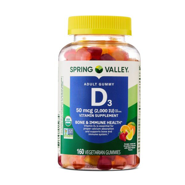 Adult Vitamin D3 Gummies for Bone and Immune Health, 50Mcg, Assorted Fruit, 160 Count - Image 10