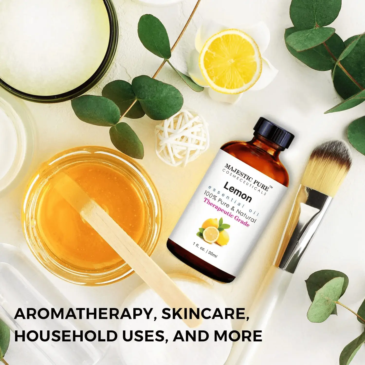 Lemon Essential Oil, Premium Grade, Pure and Natural, for Aromatherapy, Massage, Topical & Household Uses, 1 Fl Oz - Image 4