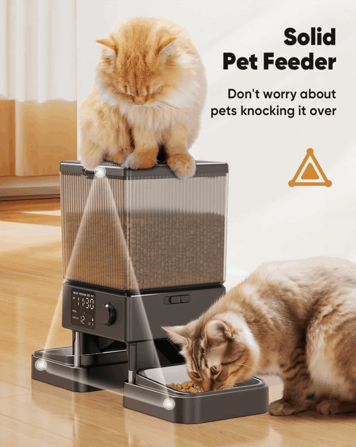 Automatic Cat Feeder for 2 Cats, 20 Cups/5L Automatic Cat Food Dispenser for Small Pets Indoor, Timed Cat Feeder for Dry Food - Image 5