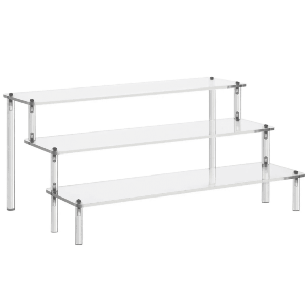 Acrylic Riser Display Shelf, Tabletop 3-Tier Display Riser Organizer, Countertop Display Stand, Large Showing Shelf for Display Cupcake/Perfume/Makeup Collection - Image 2