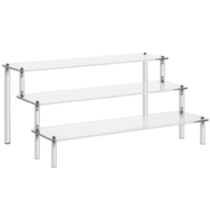 Acrylic Riser Display Shelf, Tabletop 3-Tier Display Riser Organizer, Countertop Display Stand, Large Showing Shelf for Display Cupcake/Perfume/Makeup Collection - Image 2