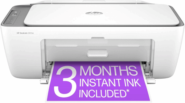 Deskjet 2855E Wireless All-In-One Color Inkjet Printer, Scanner, Copier, Best-For-Home, 3 Months of Instant Ink Included (588S5A)
