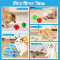 20 PCS Cat Roller Toy 3-Level Turntable for Indoor Cats - Kitten Set with Teaser, Mice, Spring, and Various Ball Toys - Image 6