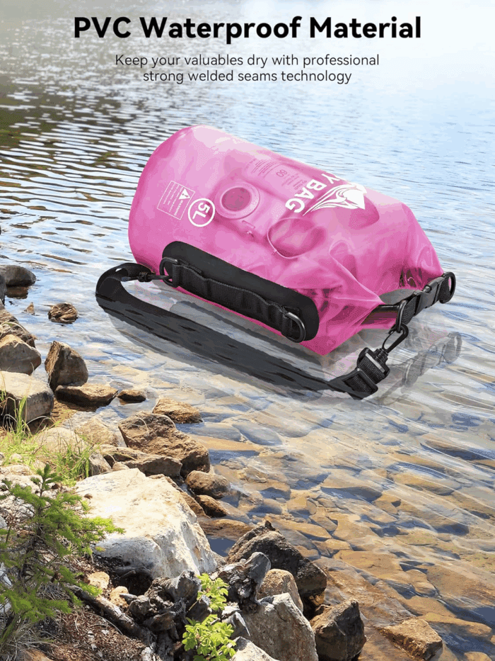 Dry Bag Waterproof for Women Men, 5L/10L/20L/30L/40L Roll Top Lightweight Dry Storage Bag Backpack with Phone Case for Travel, Swimming, Boating, Kayaking, Camping & Beach, 11 Transparent Colors - Image 3