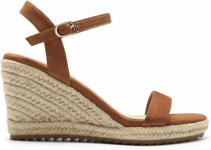 Espadrilles Wedge Sandals for Women, Women'S Open Toe Summer Dressy Sandals with Adjustable Ankle Strap and Soft Footbed - Image 2