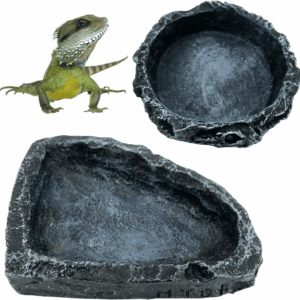 2 Pack Reptile Feeding Dish Corner Bowl, Reptile Water Dish Food Bowl, Reptile Feeding Terrarium Bowls for Bearded Dragon Lizard Frog Gecko Tortoise Hermit Crab