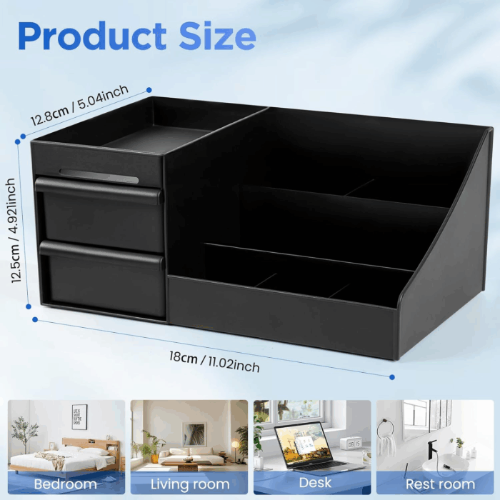 Mens Organizer,Perfume Organizer,Cologne Stand,Cologne Shelf,Perfume Stand,Bathroom Countertop Storage,Shelf for Bathroom Counter,Mens Dresser,Men Bedroom,Birthday Gifts for Men(Black) - Image 6