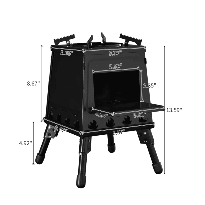 Outdoor Wood Burning Stove, Portable Camping Wood Stove for Backpacking Outdoor Cooking, Easy to Carry and Assembly - Image 2