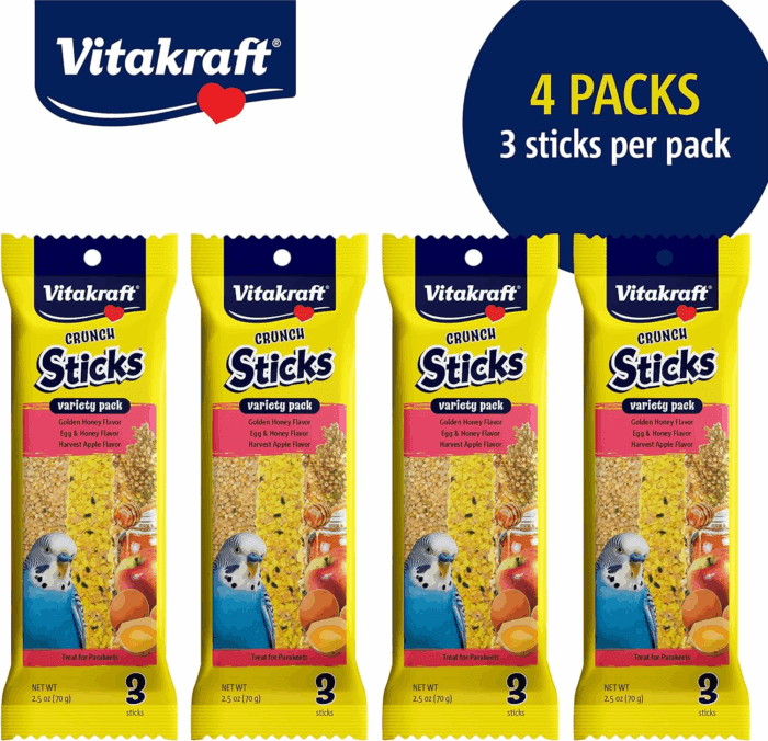 Crunch Sticks Parakeet Treat, Honey, Egg, and Apple, Multi Pack of 12 Sticks - Image 2